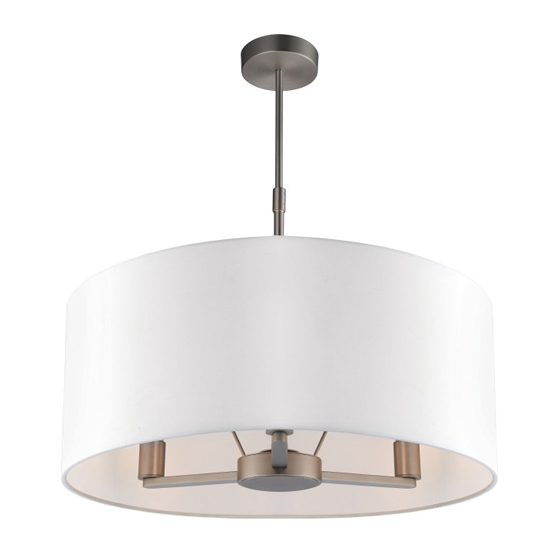 Daley Large Wall Hung 3 Pendant Light In Matt Nickel