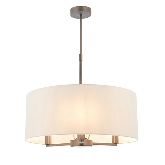 Photo of Daley round white shades pendant light in dark bronze