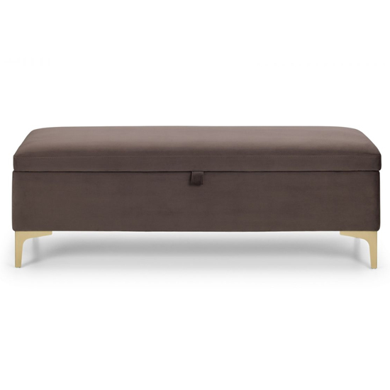 Daley Truffle Velvet Blanket Box In Brown_2