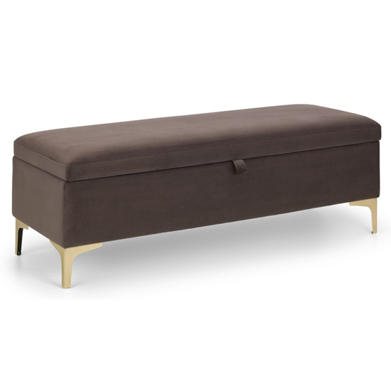Daley Truffle Velvet Blanket Box In Brown_5