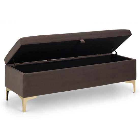 Daley Truffle Velvet Blanket Box In Brown_6