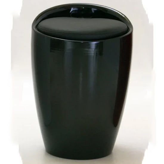 Product photograph of Dalius High Gloss Stool With Storage In Black from Furniture in Fashion