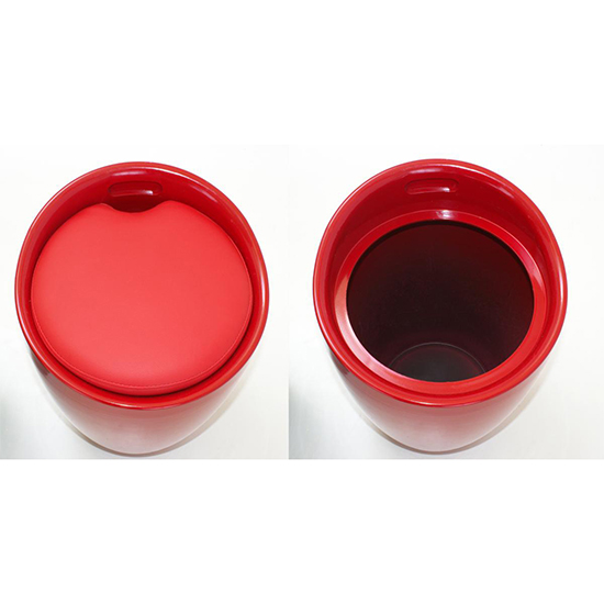 Dalius High Gloss Stool With Storage In Red