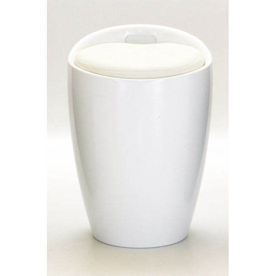 Dalius High Gloss Stool With Storage In White