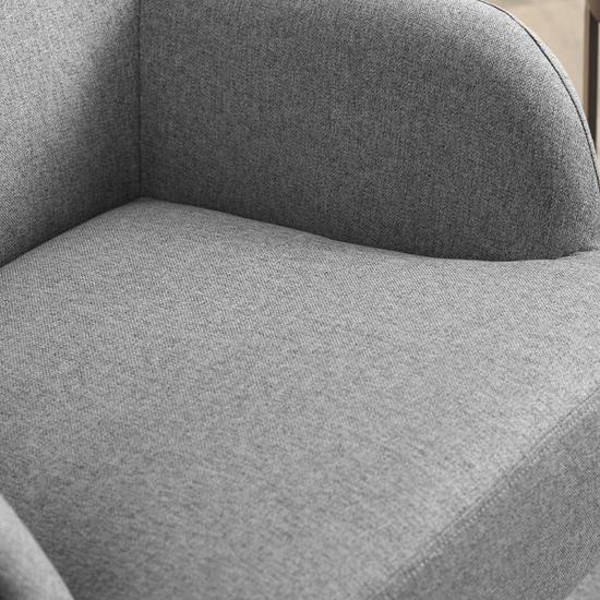 Dallas Fabric Accent Chair In Grey With Black Metal Legs