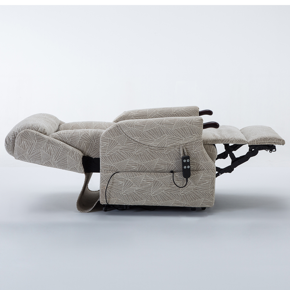 Dallas Fabric Electric Recliner Chair In Cream