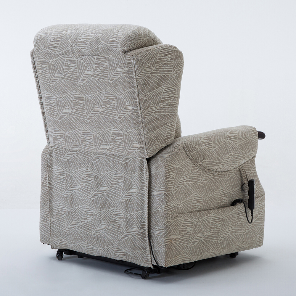 Dallas Fabric Electric Recliner Chair In Cream