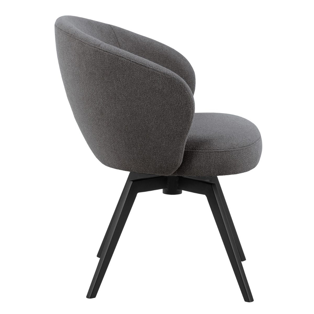 Dallas Grey Fabric Dining Chairs With Metal Legs In Pair