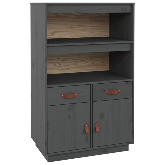 Dallas Pinewood Sideboard With 2 Doors 2 Drawers In Grey