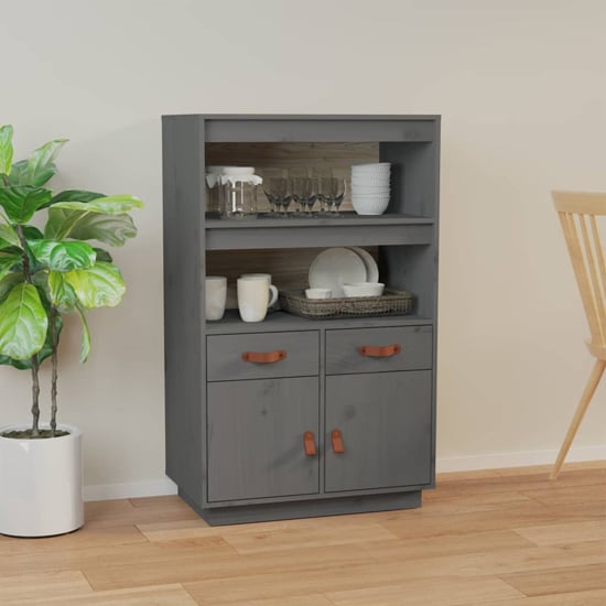 Read more about Dallas pinewood sideboard with 2 doors 2 drawers in grey