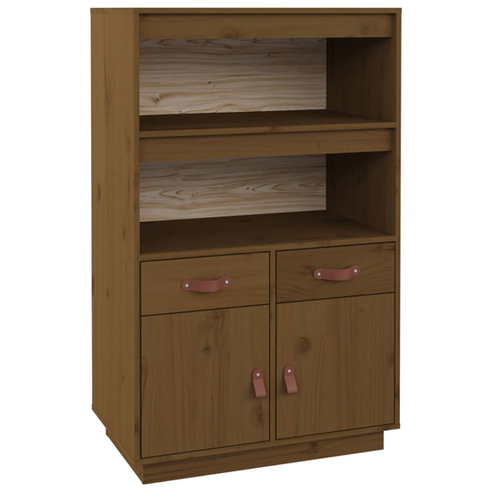 Dallas Pinewood Sideboard With 2 Doors 2 Drawers In Honey Brown
