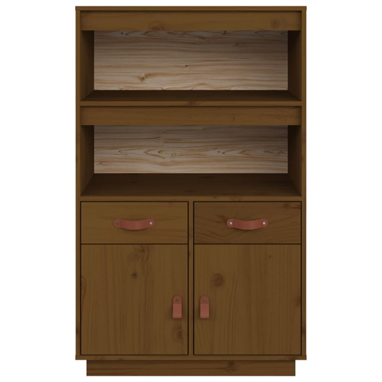 Dallas Pinewood Sideboard With 2 Doors 2 Drawers In Honey Brown