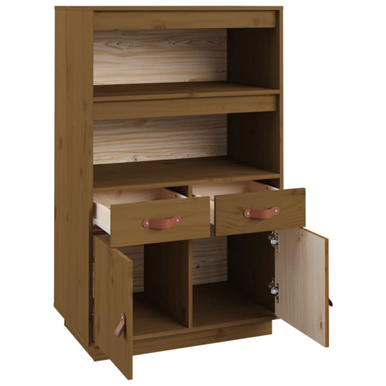 Dallas Pinewood Sideboard With 2 Doors 2 Drawers In Honey Brown