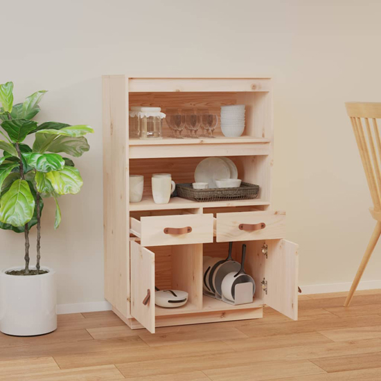 Dallas Pinewood Sideboard With 2 Doors 2 Drawers In Natural