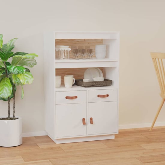 Product photograph of Dallas Pinewood Sideboard With 2 Doors 2 Drawers In White from Furniture in Fashion