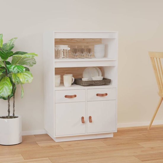 Product photograph of Dallas Pinewood Sideboard With 2 Doors 2 Drawers In White from Furniture in Fashion