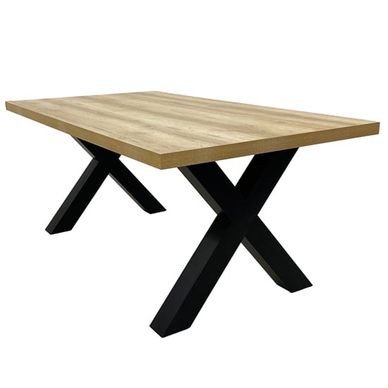Photo of Dallas rectangular 2200mm wooden dining table in oak