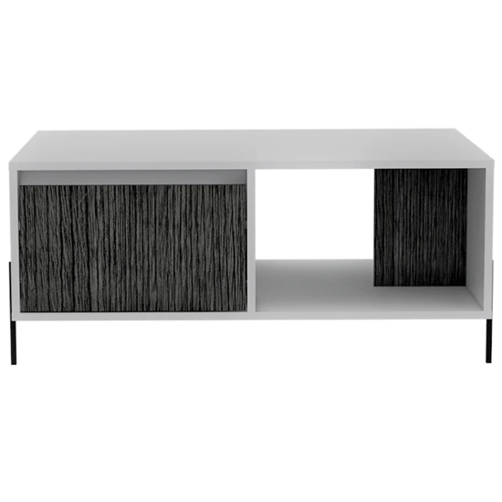Dunster Wooden Coffee Table With 1 Drawer In White And Grey