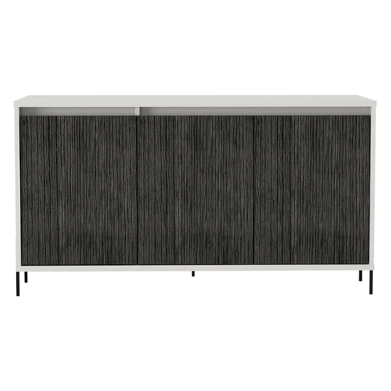 Dunster Wooden Sideboard In White And Carbon Grey_3