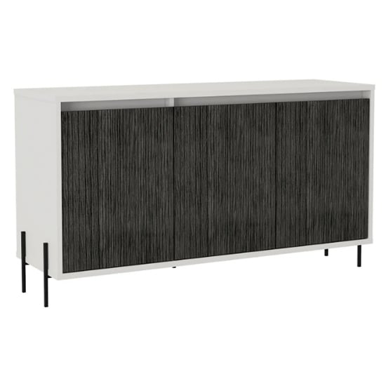 Dunster Wooden Sideboard In White And Carbon Grey_1