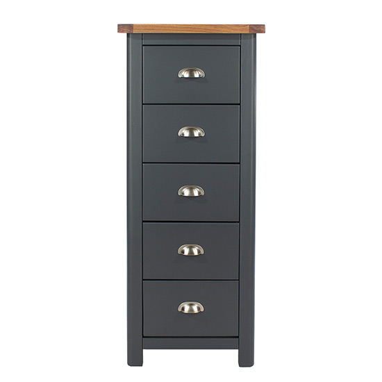 Dallon Narrow Wooden Chest Of 5 Drawers In Midnight Blue_2