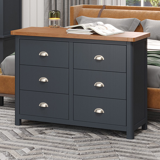 Dallon Wide Wooden Chest Of 6 Drawers In Midnight Blue_1