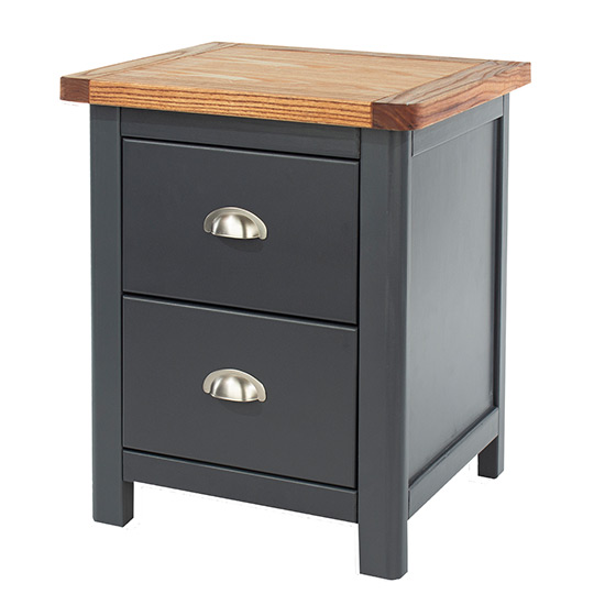 Dallon Wooden Bedside Cabinet With 2 Drawers In Midnight Blue_4