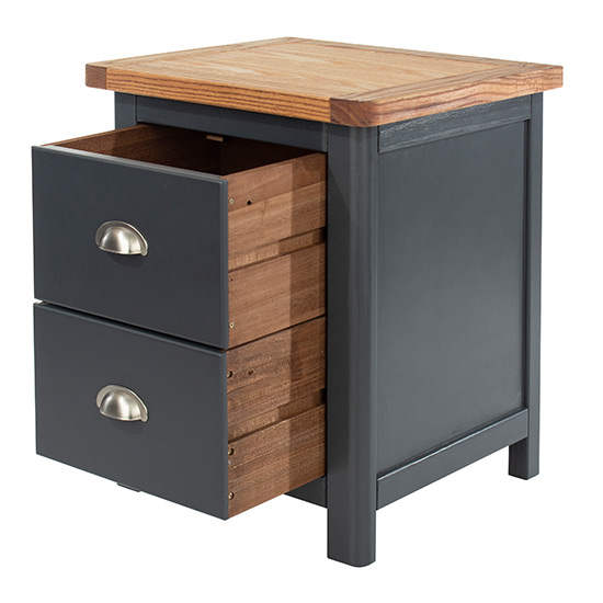 Dallon Wooden Bedside Cabinet With 2 Drawers In Midnight Blue_5