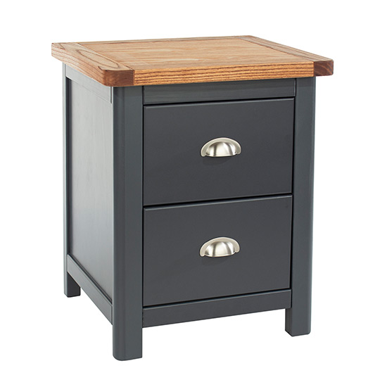 Dallon Wooden Bedside Cabinet With 2 Drawers In Midnight Blue_2