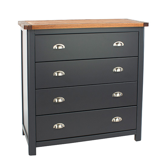 Dallon Wooden Chest Of 4 Drawers In Midnight Blue Furniture in Fashion