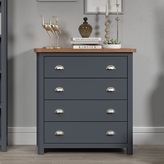 Dallon Wooden Chest Of 5 Drawers In Midnight Blue_1
