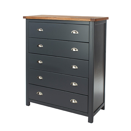 Dallon Wooden Chest Of 5 Drawers In Midnight Blue_3
