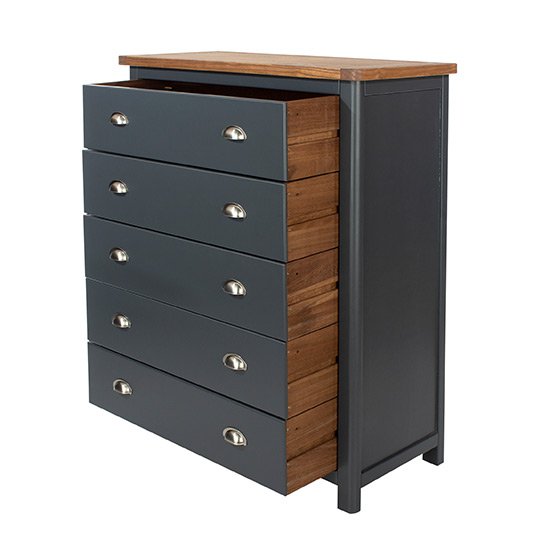 Dallon Wooden Chest Of 5 Drawers In Midnight Blue_4