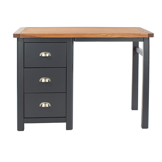 Dallon Wooden Single Pedestal Dressing Table In Midnight Blue_2