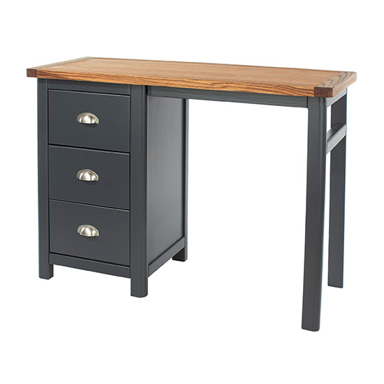 Dallon Wooden Single Pedestal Dressing Table In Midnight Blue_3