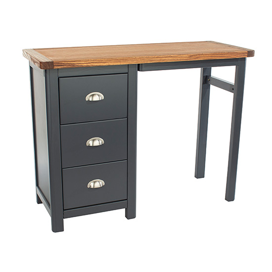 Read more about Dallon wooden single pedestal dressing table in midnight blue