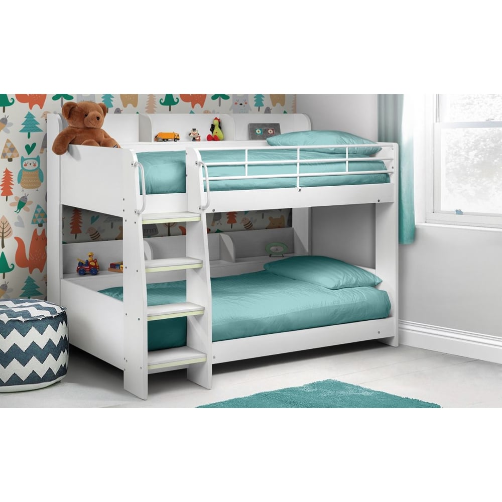 Read more about Dallyce wooden bunk bed with ladder in matt white