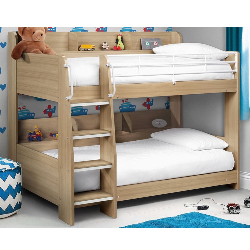 Read more about Dallyce wooden bunk bed with ladder in sonoma oak
