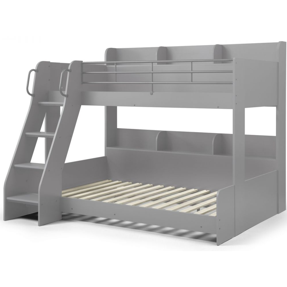 Dallyce Wooden Triple Sleeper Bunk Bed In Light Grey