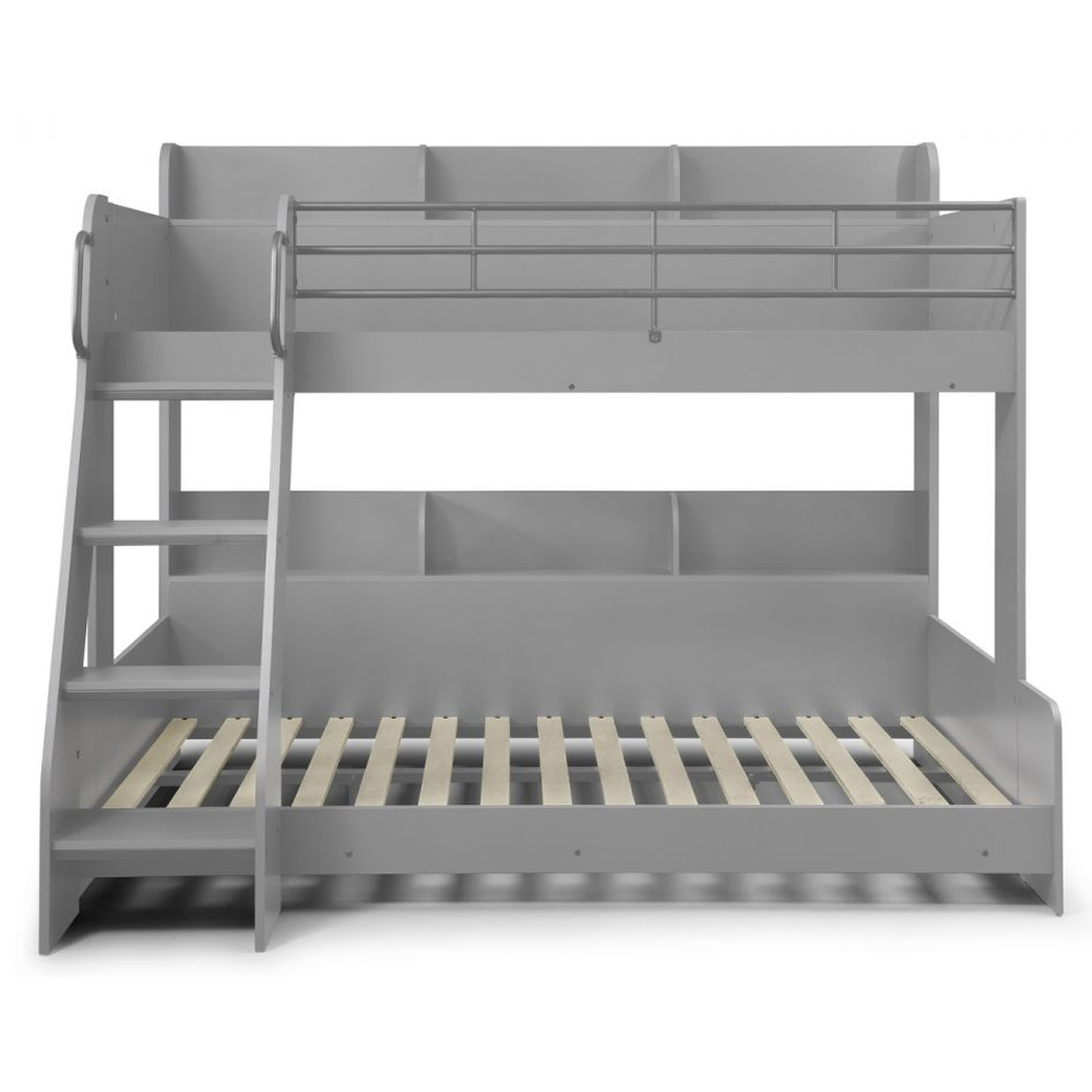 Dallyce Wooden Triple Sleeper Bunk Bed In Light Grey