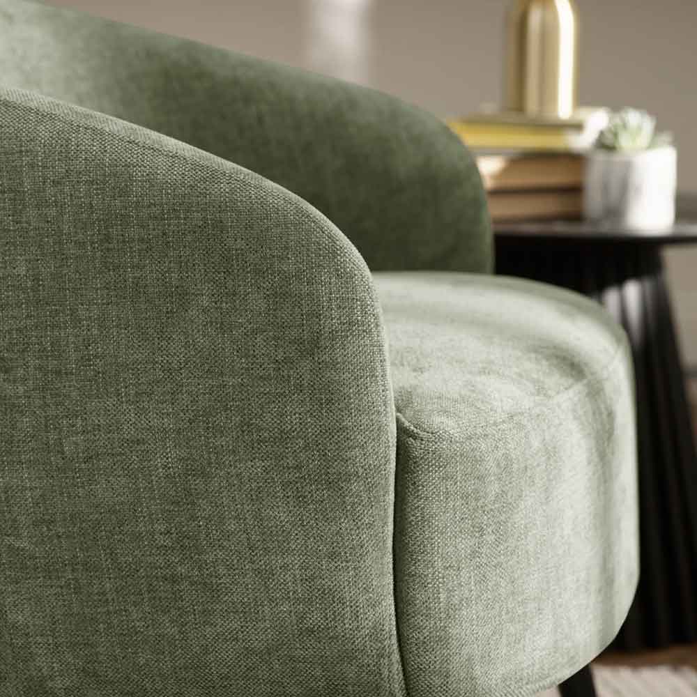 Dalrex Fabric Bedroom Chair with Black Legs in Olive Green