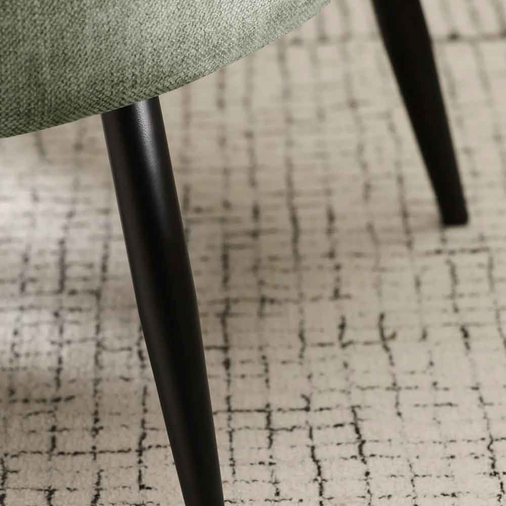 Dalrex Fabric Bedroom Chair with Black Legs in Olive Green