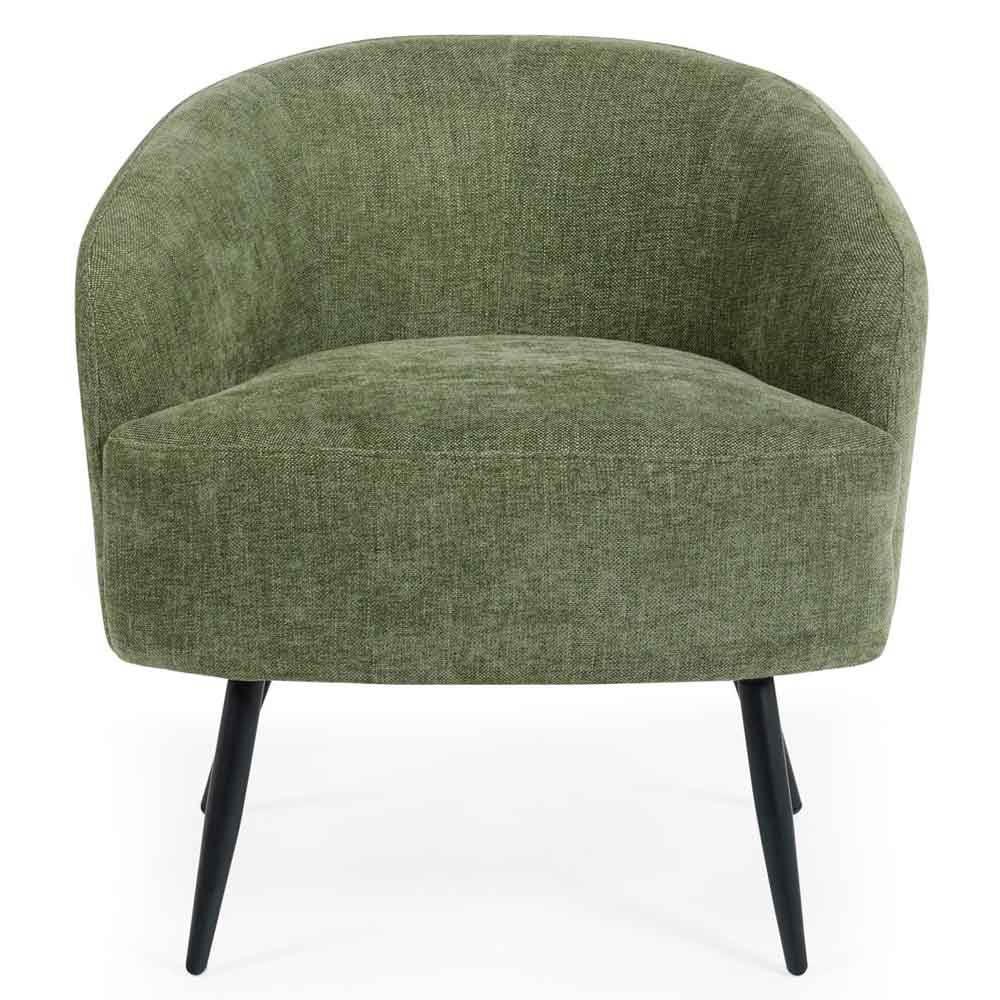 Dalrex Fabric Bedroom Chair with Black Legs in Olive Green