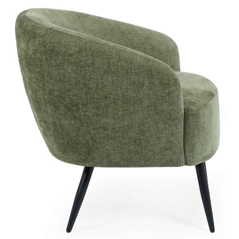 Dalrex Fabric Bedroom Chair with Black Legs in Olive Green