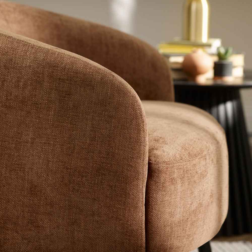 Dalrex Fabric Bedroom Chair with Black Legs in Rust