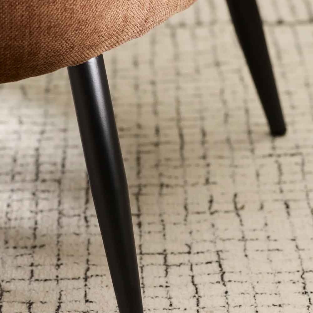 Dalrex Fabric Bedroom Chair with Black Legs in Rust