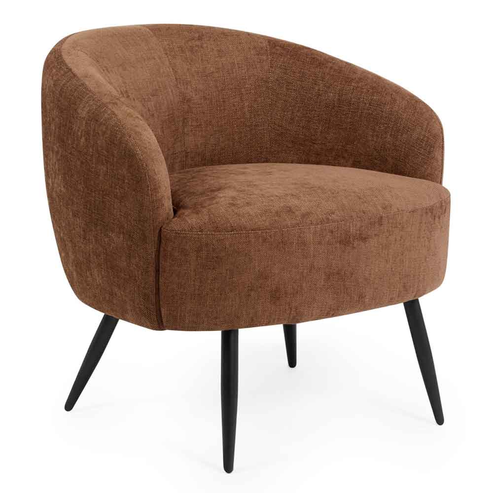 Dalrex Fabric Bedroom Chair with Black Legs in Rust
