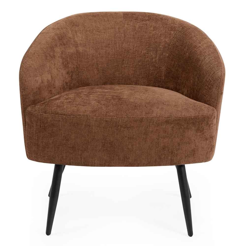 Dalrex Fabric Bedroom Chair with Black Legs in Rust