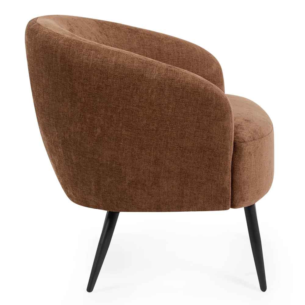 Dalrex Fabric Bedroom Chair with Black Legs in Rust
