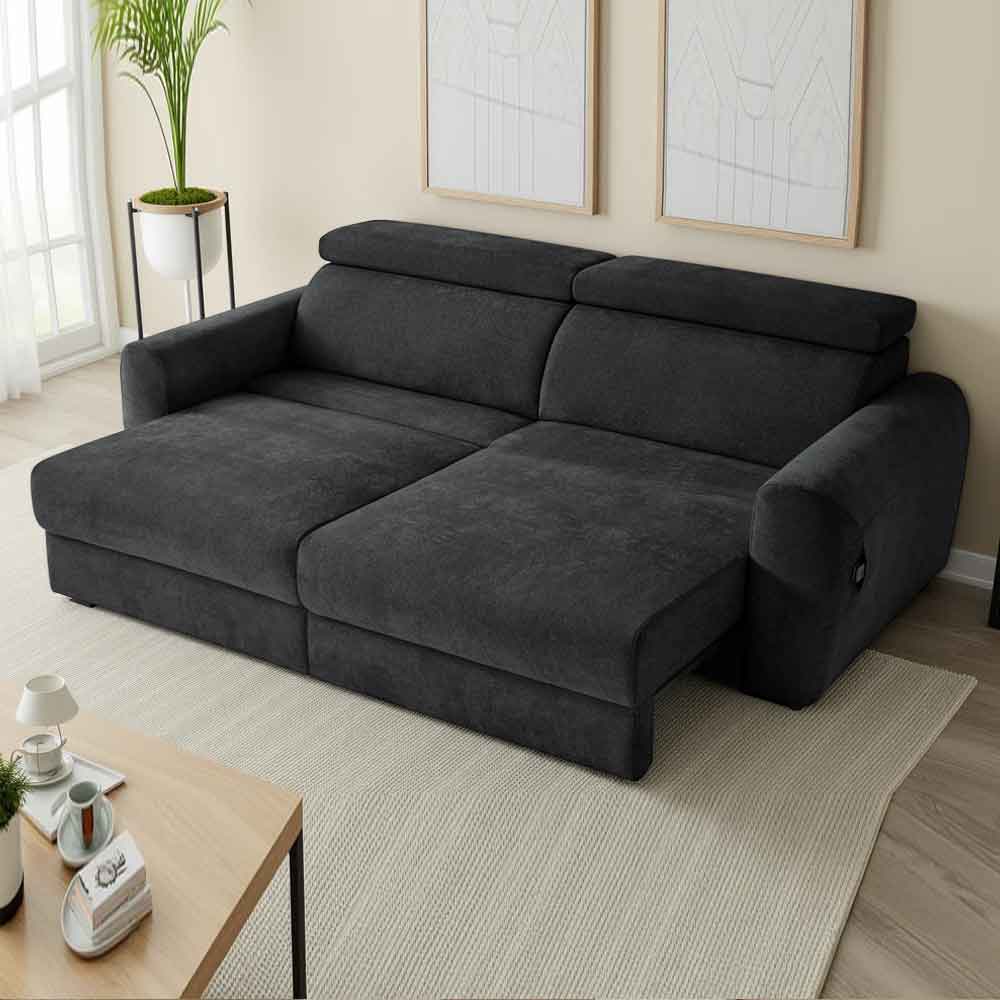 Dalvero Fabric 3 Seater Sofabed in Black